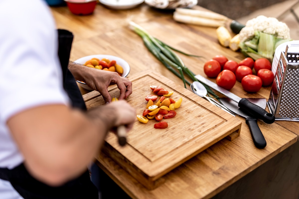 Learner practicing cooking technique